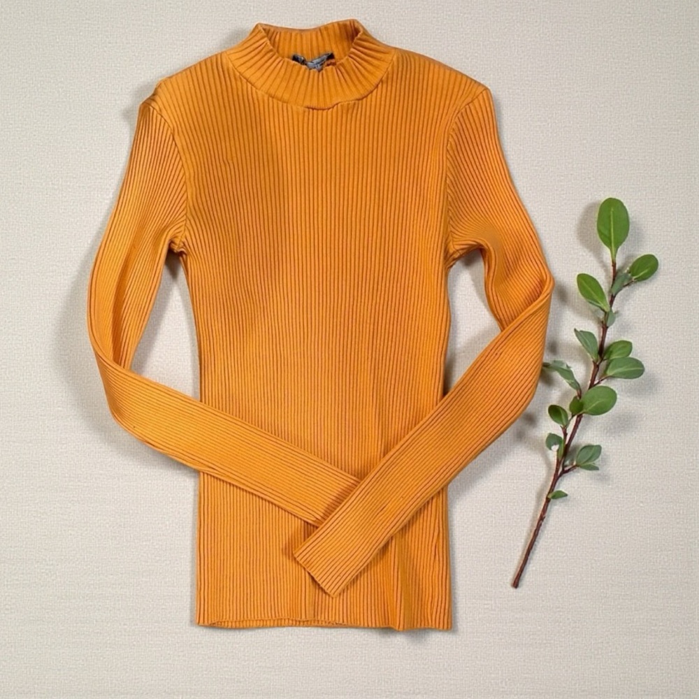 ๐๐ ZARA ๐๐ long sleeve mock neck ribbed top - Picture 1 of 1